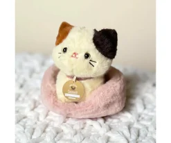 Minikane Les Minis Kanaï Gato de Peluche Kimi con Collar y Cesta de Piel Sintética^Niños Peluches