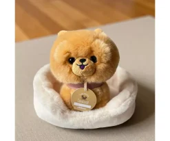 Minikane Les Minis Kanaï Perro de Peluche Loki con Collar y Cesta de Piel Sintética^Niños Peluches