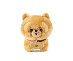 Minikane Les Minis Kanaï Perro de Peluche Loki con Collar y Cesta de Piel Sintética^Niños Peluches