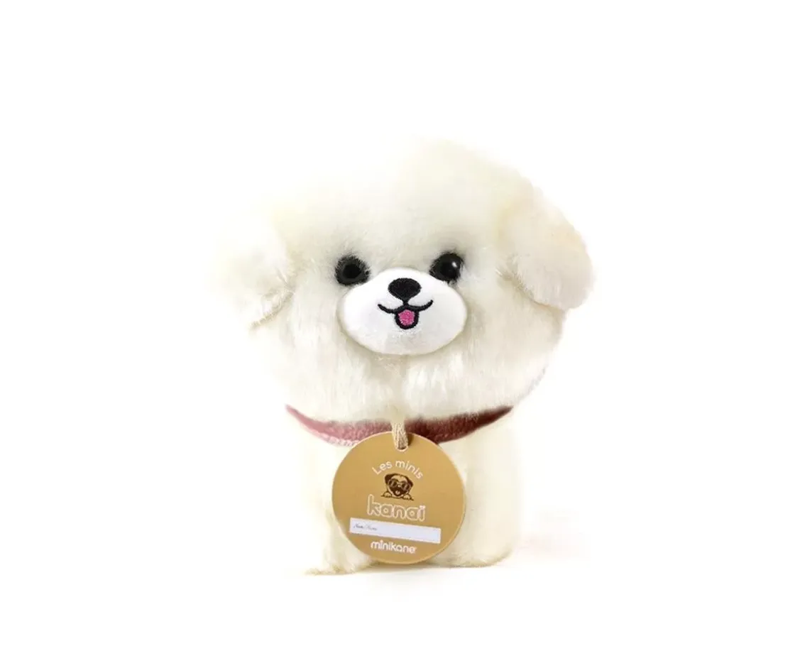 Minikane Les Minis Perro de Peluche Tama con Collar y Cesta de Piel Sintética^Niños Peluches