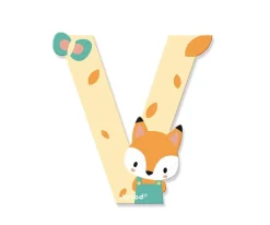 Janod Letra Madera Pure V^ Decoración Pared Infantil
