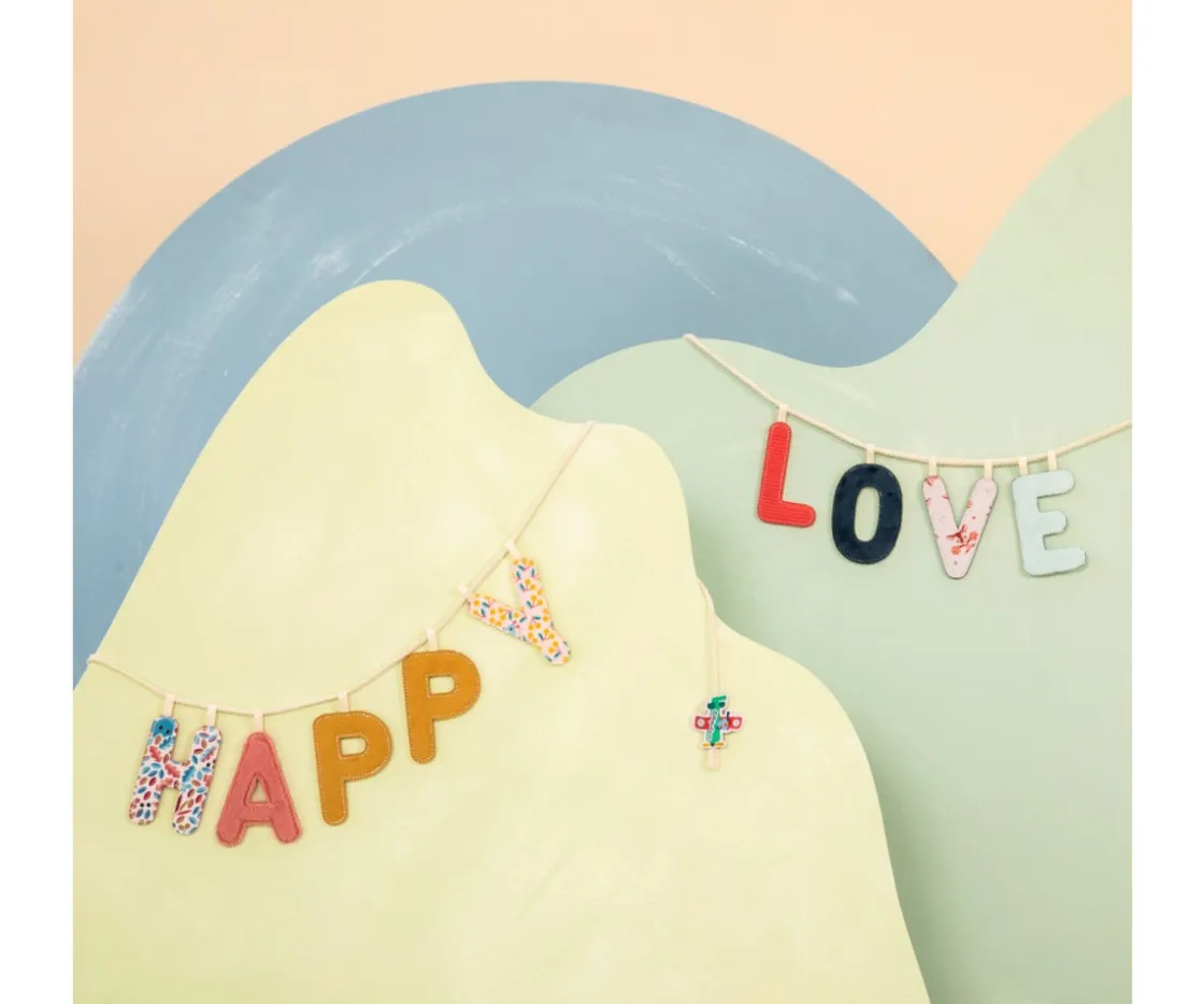 Lilliputiens Letra Tela Reversible Fosforescente H^ Decoración Pared Infantil