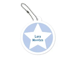 Tutete Llavero Redondo Mochila Azul Estrella^ Llaveros Personalizados