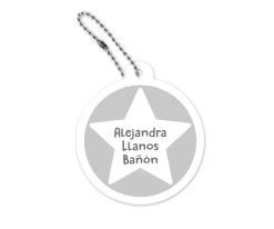 Tutete Llavero Redondo Mochila Gris Estrella^ Llaveros Personalizados