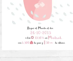 Tutete Lámina Personalizada Nacimiento Rosa^ Láminas Personalizadas