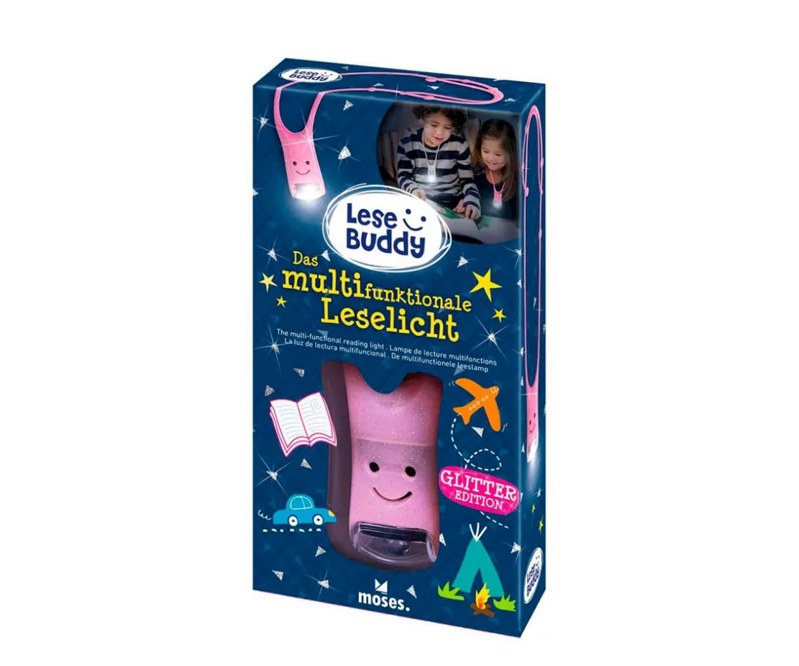 Niños moses Luz de Lectura Buddy Rosa Purpurina