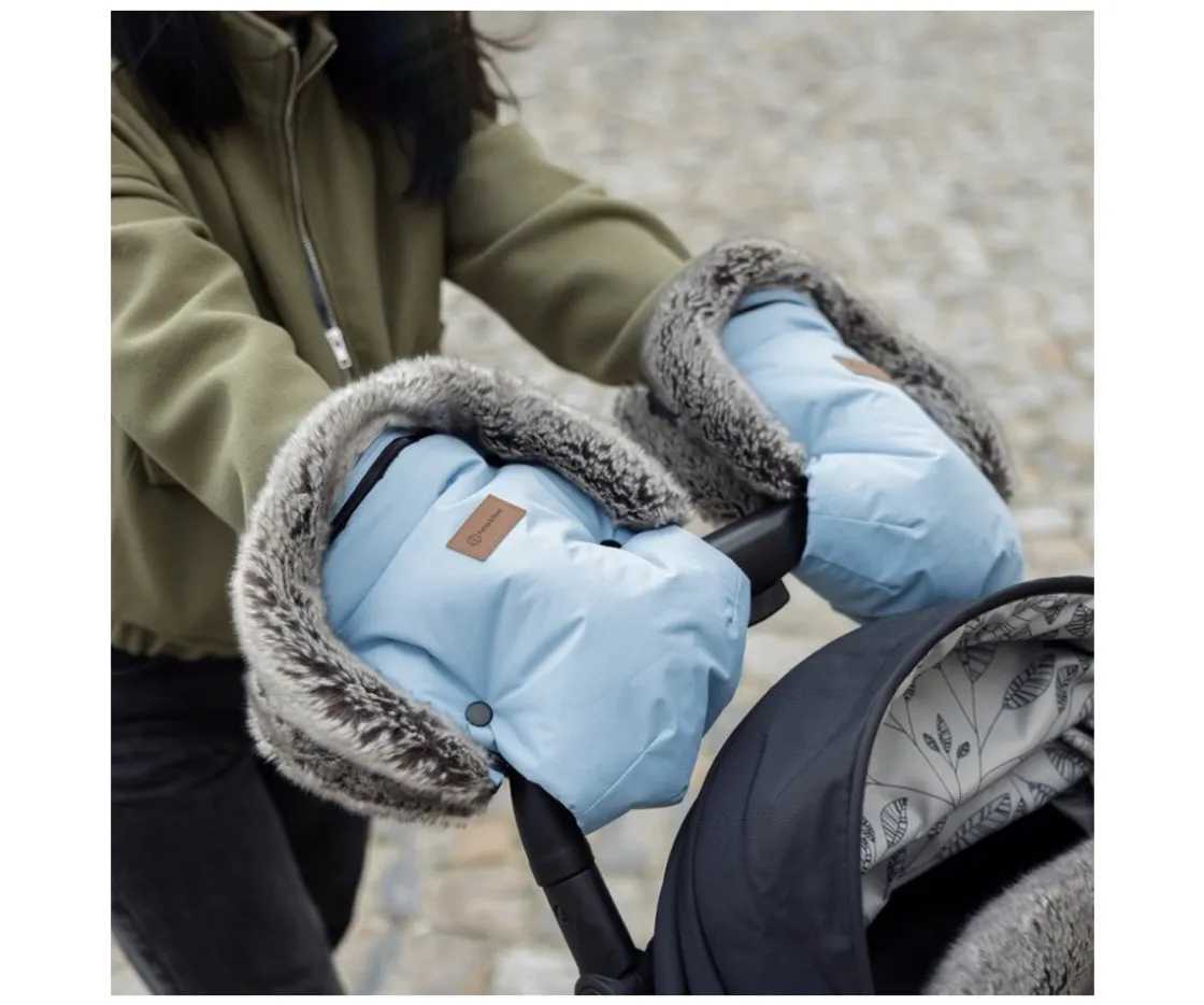 Petite&Mars Manoplas Térmicas Impermeables para Carrito Furry Mocha Mousse^Niños Accesorios Carrito Bebé