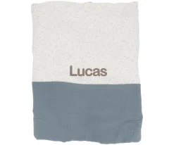 Cristina de Jos'h Manta Coralina Rainbow Dots Azul Personalizable^Niños Mantas