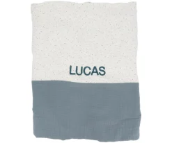 Cristina de Jos'h Manta Coralina Rainbow Dots Azul Personalizable^Niños Mantas