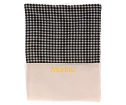 Cristina de Jos'h Manta Coralina Vichy Negro Personalizable^Niños Mantas