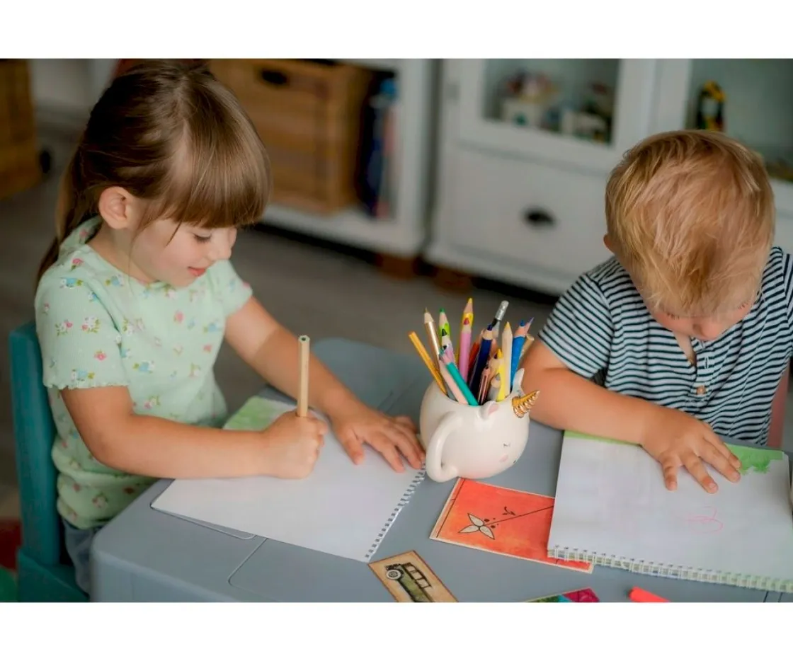 Niños Teggi Mesa Multifunción Gris/Old Rose/Turquesa