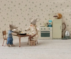 Maileg Mesa y 2 Sillas Ratón Dark Powder^Niños Casa De Muñecas De Madera