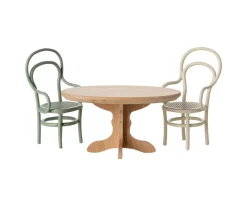 Maileg Mesita de Café Oval Ratón Natural Hermano/a Pequeños^Niños Casa De Muñecas De Madera