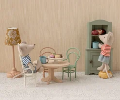 Maileg Mesita de Café Oval Ratón Natural Hermano/a Pequeños^Niños Casa De Muñecas De Madera