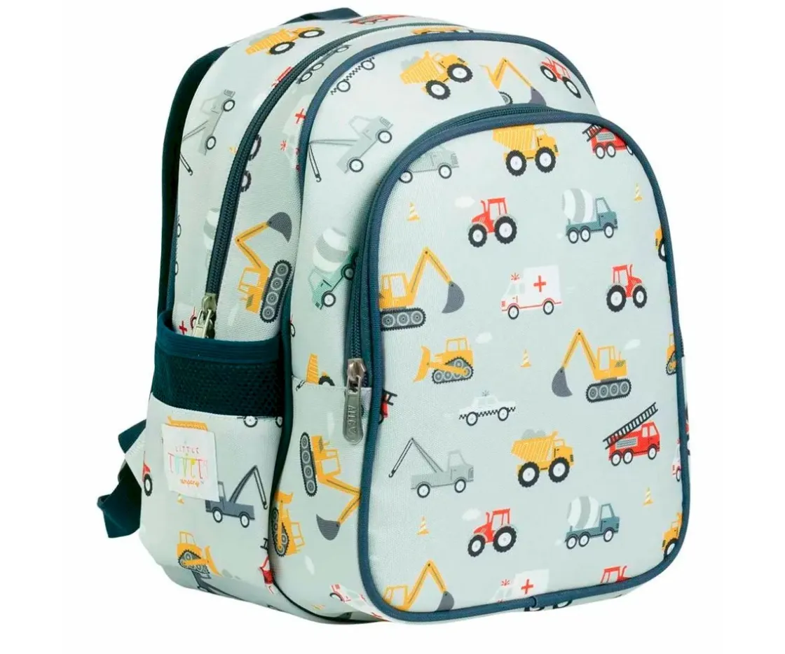 A Little Lovely Company Mochila con Bolsillo Térmico Vehicles^ Mochilas Preescolar