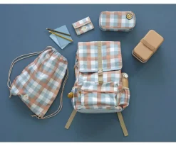 Fabelab Mochila Escolar Grande Cottage Blue Checks^ Mochilas Escolares