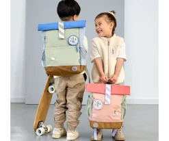 Lassig Mochila Escolar Mediana Rolltop Sunny Explorer Green / Blue^ Mochilas Escolares