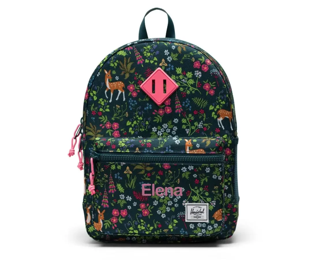 Herschel Mochila Heritage Kids Personalizable Deer Woodland Dark Sea^ Mochilas Preescolar