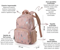 Tutete Mochila Infantil Funny Letters Personalizable