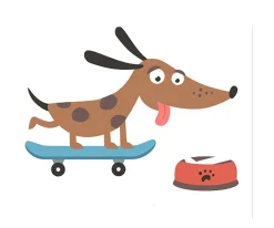 Tutete Mochila Mini Fashion Azul Personalizada Skater Dog