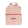 Cristina de Jos'h Mochila Nordic Check Blush Personalizable