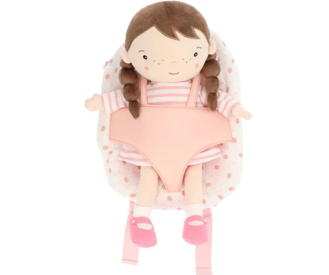 Monnëka Mochila para Muñecas Strawberries Blanca^Niños Juguetes Para Niños De 18 Meses