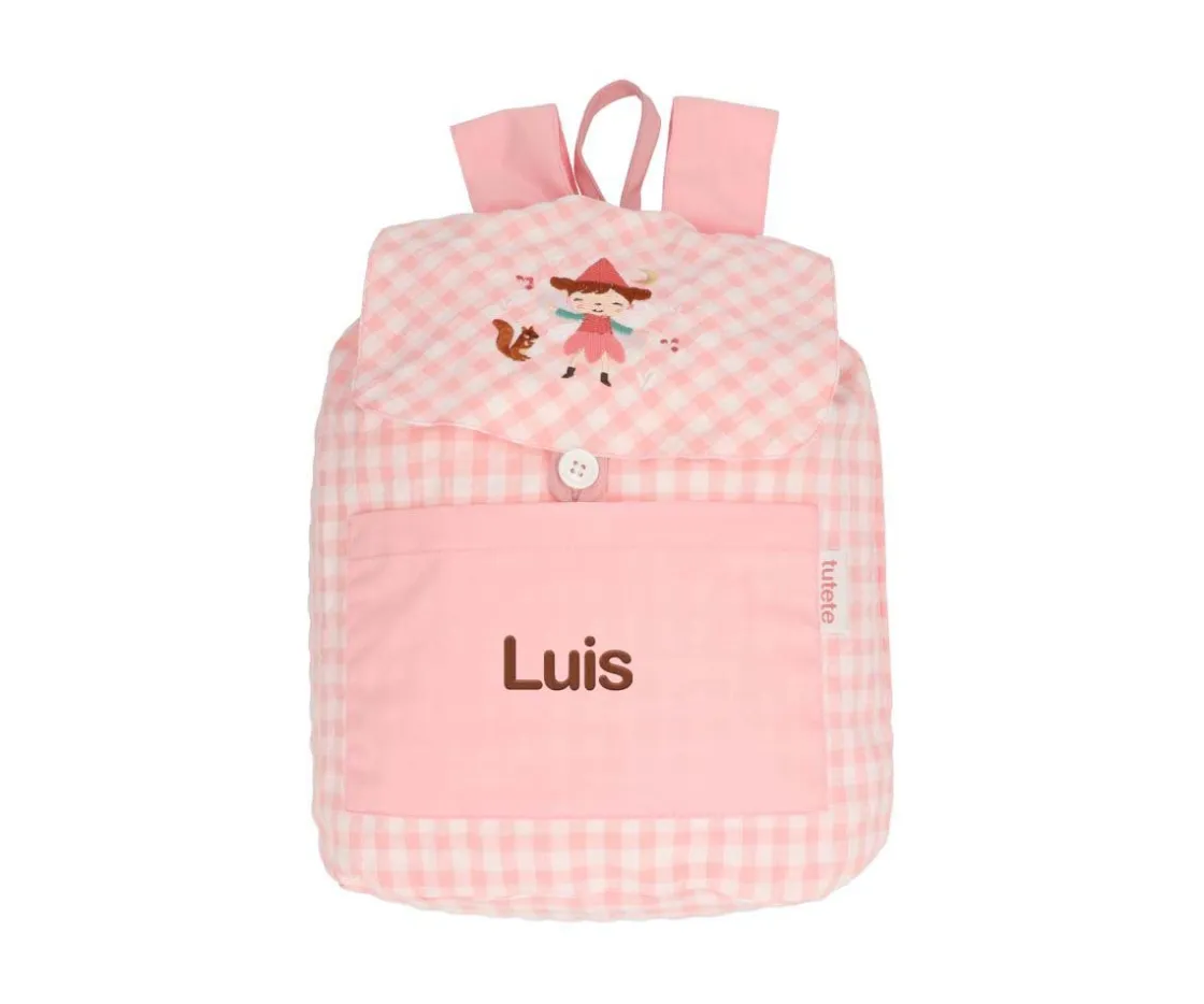 Tutete Textil Mochila Pequeña Vichy Wild Fairies Personalizable