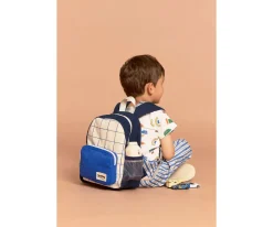 Hindbag Mochila Preescolar Romy Tricolor Cuadros Beige Personalizable^ Mochilas Preescolar