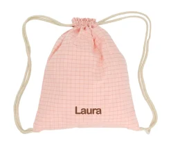 Cristina de Jos'h Mochila Saco Nordic Check Blush Personalizable^ Mochilas Saco Infantiles