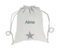 Tutete Textil Mochila Saco Personalizada Piqué Estrella Gris^ Mochilas Saco Infantiles