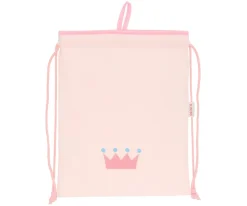 Tutete Textil Mochila Saco Personalizada Piqué Corona Rosa^ Mochilas Saco Infantiles