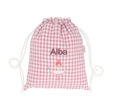 Tutete Textil Mochila Saco Vichy Ballet Personalizable