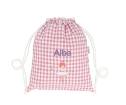 Tutete Textil Mochila Saco Vichy Ballet Personalizable