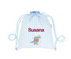 Tutete Textil Mochila Saco Vichy Croc Personalizable