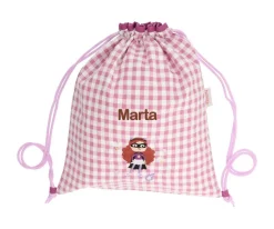 Tutete Textil Mochila Saco Vichy Fantastic Girl Personalizable^ Colecciones Vuelta Al Cole