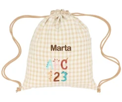 Tutete Textil Mochila Saco Vichy Funny Letters Personalizable