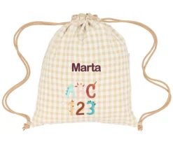 Tutete Textil Mochila Saco Vichy Funny Letters Personalizable
