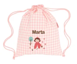 Tutete Textil Mochila Saco Vichy Little Red Personalizable^ Colecciones Vuelta Al Cole