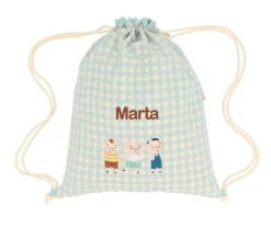 Tutete Textil Mochila Saco Vichy The Three Little Pigs Personalizable
