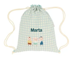Tutete Textil Mochila Saco Vichy The Three Little Pigs Personalizable