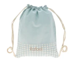 Cristina de Jos'h Mochila Saco Vichy Verde Personalizable^ Mochilas Saco Infantiles