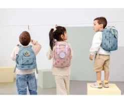 Lassig Mochila Square Pattern Party Blue / Green Personalizable^ Mochilas Preescolar