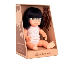 Niños Miniland Muñeca Asiática con Gafas 38cm