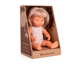 Niños Miniland Muñeca Síndrome Down Rubia 38 cm
