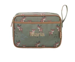 Fresk Neceser de Viaje Impermeable Cervatillo Verde Personalizable^Niños Neceseres