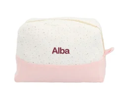 Niños Cristina de Jos'h Neceser Grande Rainbow Dots Rosa Personalizable