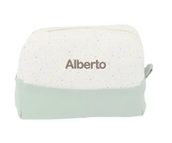 Cristina de Jos'h Neceser Grande Rainbow Dots Verde Personalizable^Niños Neceseres Bebé Personalizados