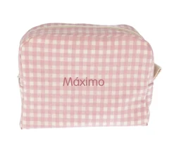 Niños Cristina de Jos'h Neceser Grande Vichy Rosa Personalizable