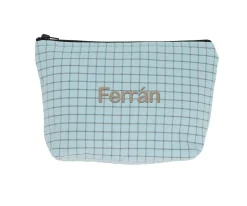 Niños Cristina de Jos'h Neceser Infantil Nordic Check Blue Personalizable