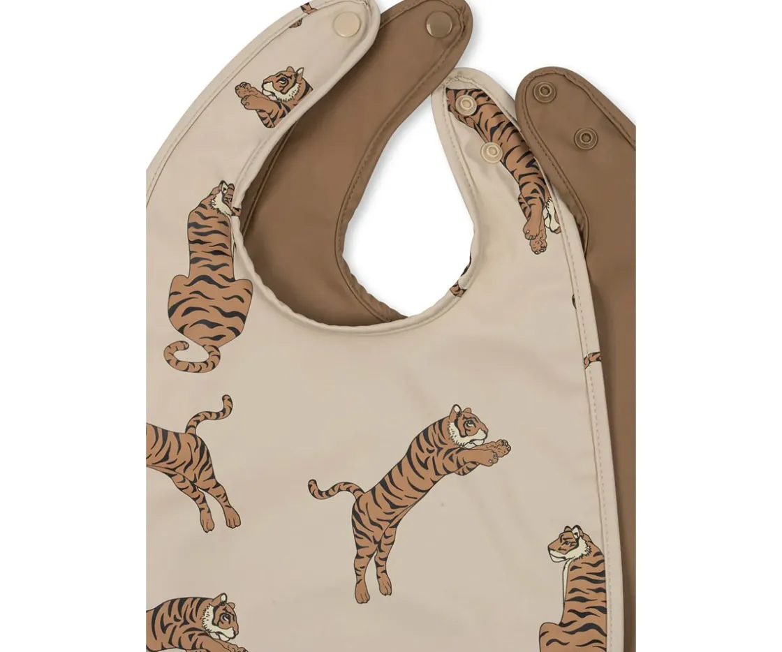 Konges Slojd Pack 2 Baberos Impermeables Tiger / Toasted Coconut